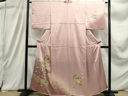 平和屋着物■訪問着　雪輪花文　暈し染め　金彩　正絹　逸品　DABC9305qa