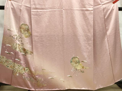 平和屋着物■訪問着　雪輪花文　暈し染め　金彩　正絹　逸品　DABC9305qa