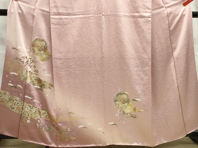 平和屋着物■訪問着　雪輪花文　暈し染め　金彩　正絹　逸品　DABC9305qa