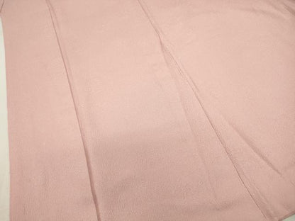 平和屋着物■上質な色無地　舞花地紋　水柿色　正絹　逸品　DABC9308qa