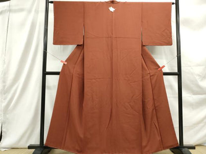 平和屋着物■上質な色無地　紅鳶色　正絹　逸品　未使用　DABC9310qa