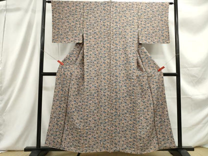 平和屋着物■上質な小紋　地紙花文　正絹　逸品　DABC9318qa