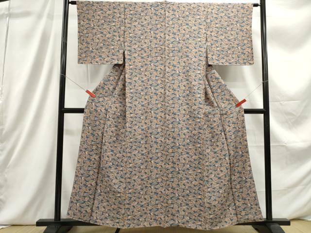 平和屋着物■上質な小紋　地紙花文　正絹　逸品　DABC9318qa