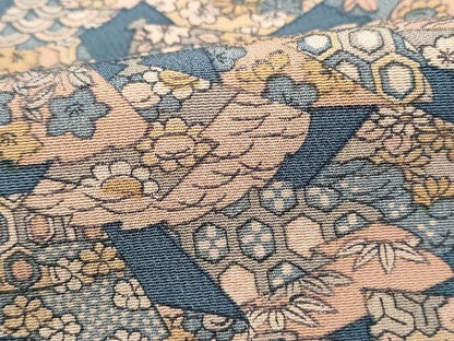 平和屋着物■上質な小紋　地紙花文　正絹　逸品　DABC9318qa