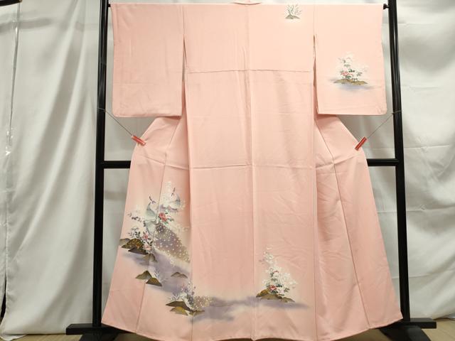 平和屋着物■訪問着　孔雀花文　暈し染め　金彩　正絹　逸品　DABC9320qa