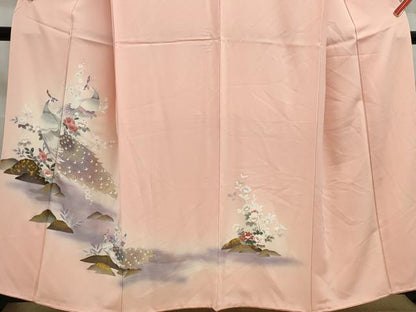 平和屋着物■訪問着　孔雀花文　暈し染め　金彩　正絹　逸品　DABC9320qa