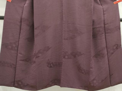 平和屋着物■上質な色無地　流水花地紋　似せ紫色　正絹　逸品　DABC9325qa