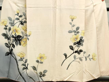 平和屋着物■訪問着　手描き　枝花文　暈し染め　金銀彩　正絹　逸品　DABC9332qa
