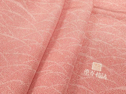 平和屋着物■伝統工芸士 染谷梅治　江戸小紋　霞芝文　正絹　逸品　DABC9334qa