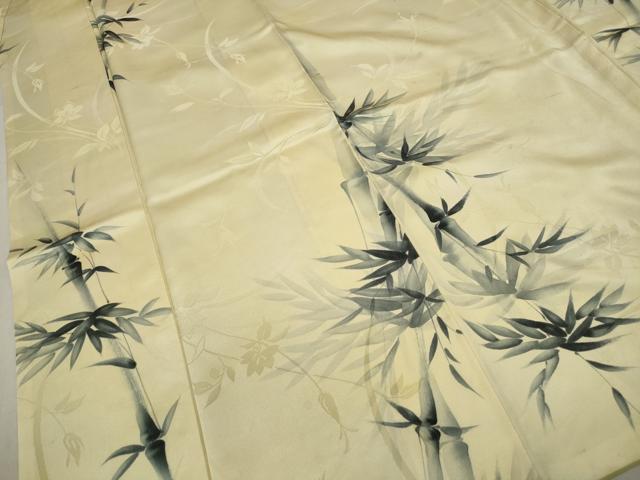 平和屋着物■上質な小紋　手描き　笹竹文　正絹　逸品　DABC9343qa