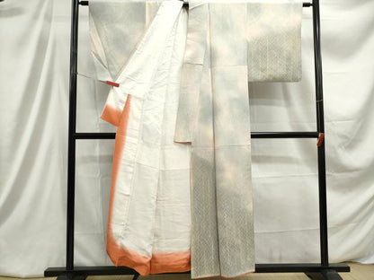 平和屋着物■訪問着　芝草文　暈し染め　正絹　逸品　DABC9345qa