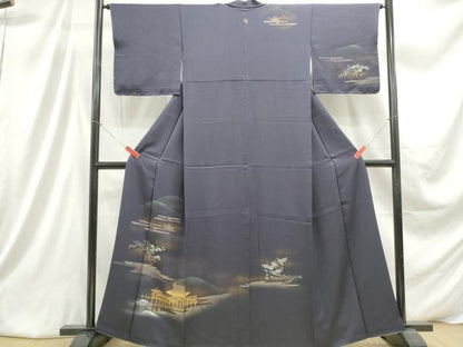 平和屋着物■訪問着　風景花文　暈し染め　金彩　正絹　逸品　DABC9347qa
