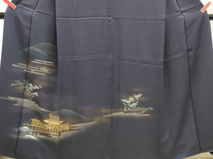 平和屋着物■訪問着　風景花文　暈し染め　金彩　正絹　逸品　DABC9347qa