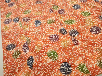 平和屋着物■上質な小紋　型染め　草花文　暈し染め　正絹　逸品　DABC9352qa