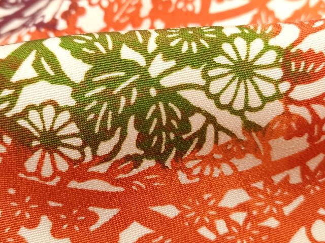 平和屋着物■上質な小紋　型染め　草花文　暈し染め　正絹　逸品　DABC9352qa