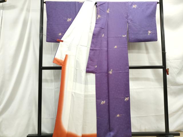 平和屋着物■上質な小紋　地紙花文　金彩　正絹　逸品　DABC9354qa