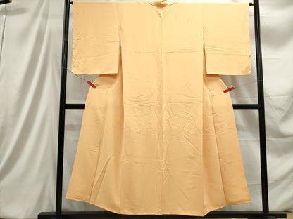 平和屋着物■上質な色無地　萱草色　正絹　逸品　DABC9360qa