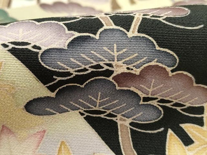 平和屋着物■豪華黒留袖 風景花文 松竹梅 銀彩 正絹 逸品 DABC9362qa
