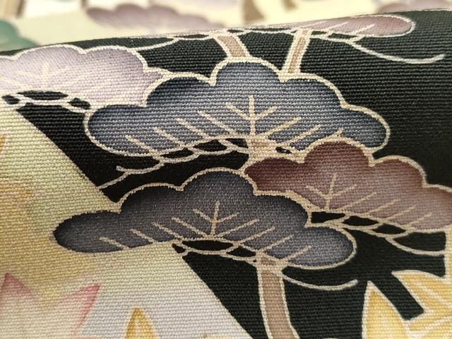 平和屋着物■豪華黒留袖 風景花文 松竹梅 銀彩 正絹 逸品 DABC9362qa