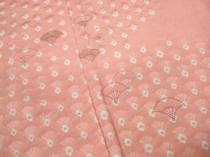 平和屋着物■中国三大刺繍 相良刺繍 色留訪問着 絞り 扇面文 金糸 正絹 逸品 DABC9365qa