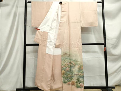 平和屋着物■豪華色留袖　手描き　風景樹林文　暈し染め　金彩　正絹　逸品　DABC9370qa
