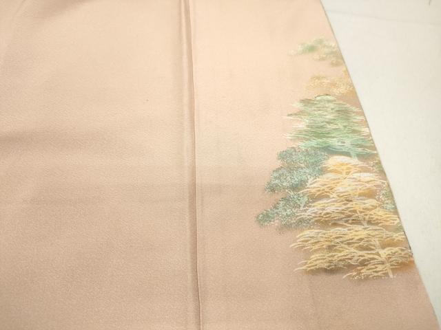 平和屋着物■豪華色留袖　手描き　風景樹林文　暈し染め　金彩　正絹　逸品　DABC9370qa