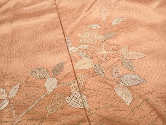 平和屋着物■中国三大刺繍　スワトウ刺繍　汕頭刺繍　訪問着　枝花文　金彩　正絹　逸品　DABC9371qa