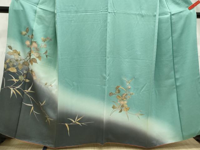 平和屋着物■訪問着 螺鈿 枝花文 暈し染め 金彩 正絹 逸品 DABC9379qa