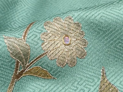 平和屋着物■訪問着 螺鈿 枝花文 暈し染め 金彩 正絹 逸品 DABC9379qa