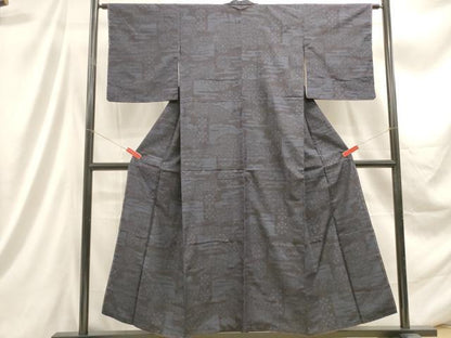 平和屋着物■結城紬 80亀甲 幾何学文 正絹 逸品 DABC9380qa
