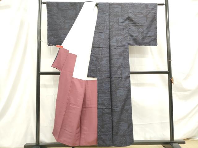 平和屋着物■結城紬 80亀甲 幾何学文 正絹 逸品 DABC9380qa