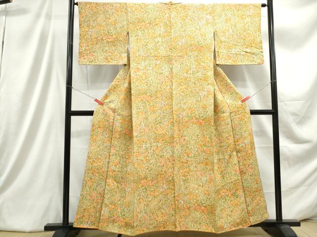 平和屋着物■上質な小紋 草花尽くし 正絹 逸品 DABC9391qa
