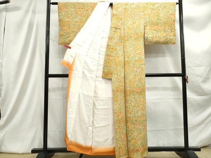 平和屋着物■上質な小紋 草花尽くし 正絹 逸品 DABC9391qa