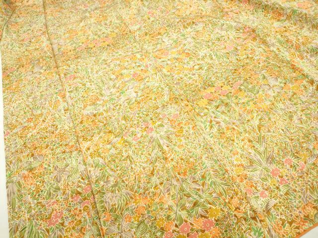 平和屋着物■上質な小紋 草花尽くし 正絹 逸品 DABC9391qa
