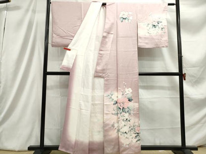 平和屋着物■訪問着 手描き 枝花文 暈し染め 正絹 逸品 DABC9399qa