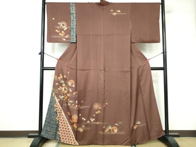 平和屋着物■訪問着 駒刺繍 花鳥文 金彩 正絹 逸品 DABC9414qa