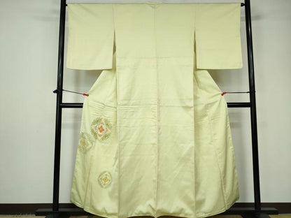 平和屋着物■中国三大刺繍　相良刺繍　総刺繍　色留訪問着　花丸文　正絹　逸品　DABC9420qa