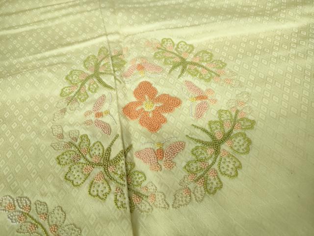 平和屋着物■中国三大刺繍　相良刺繍　総刺繍　色留訪問着　花丸文　正絹　逸品　DABC9420qa