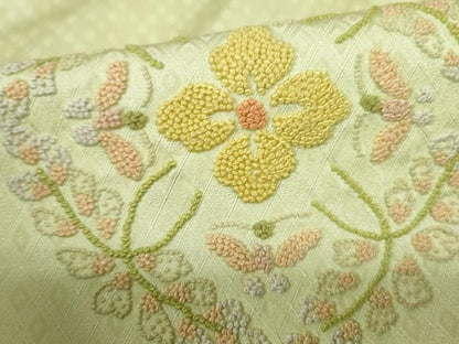 平和屋着物■中国三大刺繍　相良刺繍　総刺繍　色留訪問着　花丸文　正絹　逸品　DABC9420qa