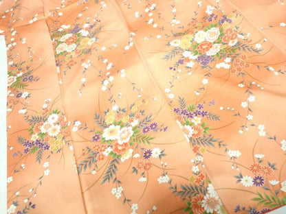 平和屋着物■上質な小紋 草花文 暈し染め 正絹 逸品 DABC9447qa