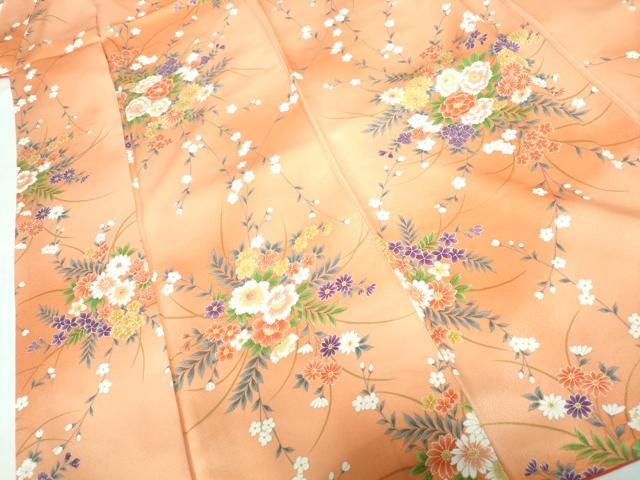 平和屋着物■上質な小紋 草花文 暈し染め 正絹 逸品 DABC9447qa