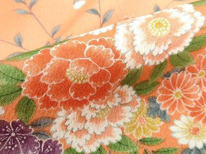 平和屋着物■上質な小紋 草花文 暈し染め 正絹 逸品 DABC9447qa