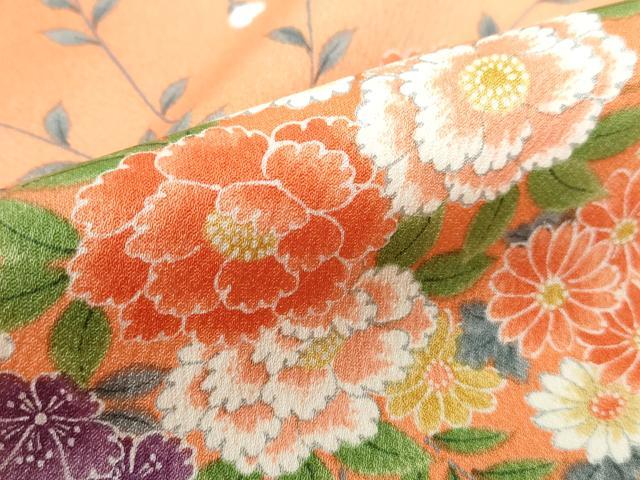 平和屋着物■上質な小紋 草花文 暈し染め 正絹 逸品 DABC9447qa
