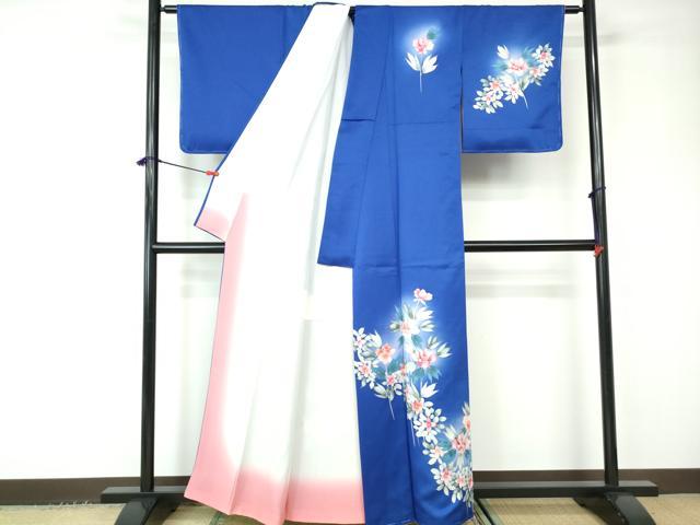 平和屋着物■訪問着 草花文 暈し染め 正絹 逸品 DABC9449qa