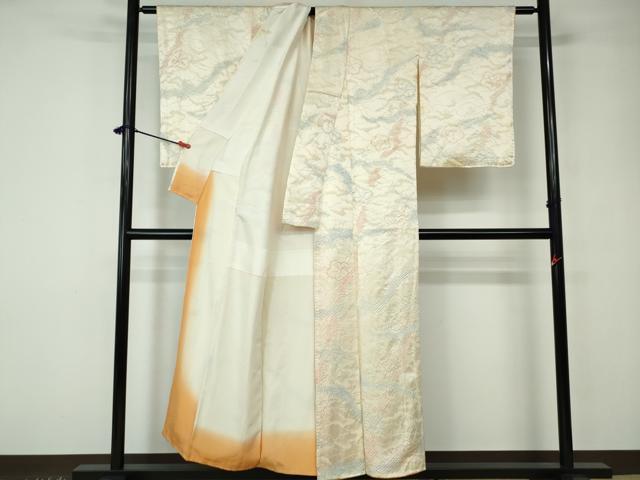 平和屋着物■上質な小紋 絞り 道長重ね雲文 正絹 逸品 DABC9450qa