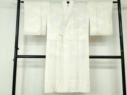 平和屋着物■長襦袢 無双仕立て 重ね雲亀甲花地紋 正絹 逸品 DABC9454qa
