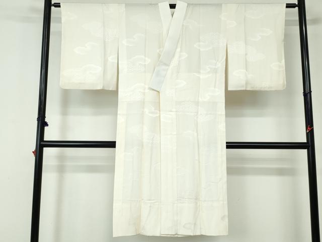 平和屋着物■長襦袢 無双仕立て 重ね雲亀甲花地紋 正絹 逸品 DABC9454qa