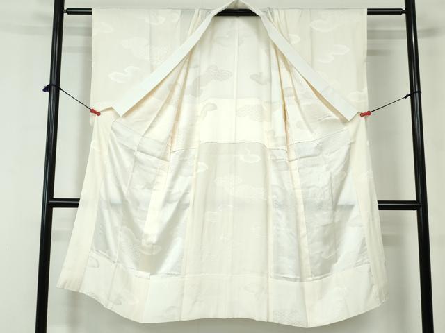 平和屋着物■長襦袢 無双仕立て 重ね雲亀甲花地紋 正絹 逸品 DABC9454qa