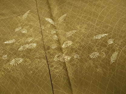 平和屋着物■豪華色留袖 刺繍 草花文 正絹 逸品 DABC9467qa