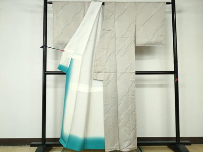 平和屋着物■上質な小紋 絞り 幾何学文 正絹 逸品 DABC9505qa